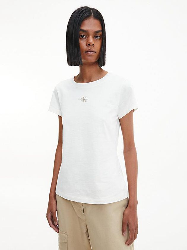 Calvin Klein USA Slim Organic Cotton Womens T-Shirt White 1975640-TO